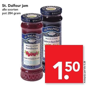 Aanbiedingen St. dalfour jam - St. Dalfour - Geldig van 13/11/2016 tot 19/11/2016 bij Deen Supermarkten