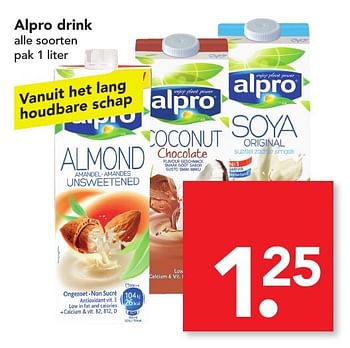 Aanbiedingen Alpro drink - Alpro Soya - Geldig van 13/11/2016 tot 19/11/2016 bij Deen Supermarkten