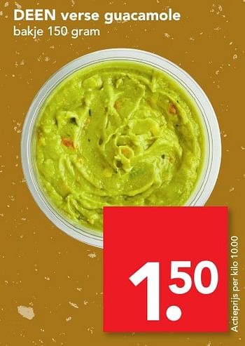 Aanbiedingen Deen verse guacamole - Huismerk deen supermarkt - Geldig van 13/11/2016 tot 19/11/2016 bij Deen Supermarkten