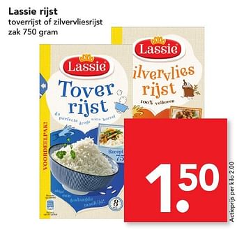 Aanbiedingen Lassie rijst toverrijst of zilvervliesrijst - Lassie - Geldig van 13/11/2016 tot 19/11/2016 bij Deen Supermarkten