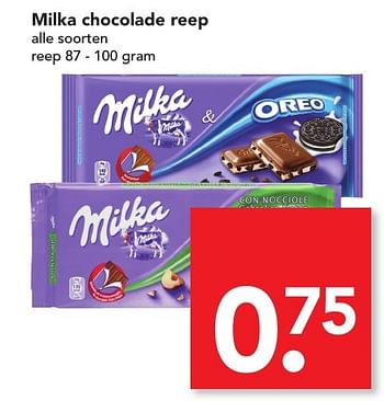 Aanbiedingen Milka chocolade reep - Milka - Geldig van 13/11/2016 tot 19/11/2016 bij Deen Supermarkten