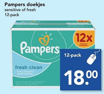 Aanbiedingen Pampers doekjes sensitive of fresh - Pampers - Geldig van 13/11/2016 tot 19/11/2016 bij Deen Supermarkten