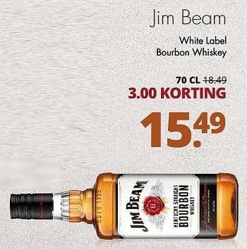 Aanbiedingen Jim beam white label bourbon whiskey - Jim Beam - Geldig van 06/11/2016 tot 19/11/2016 bij Mitra