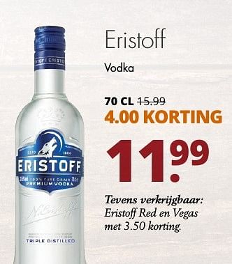 Aanbiedingen Eristoff vodka - Eristoff - Geldig van 06/11/2016 tot 19/11/2016 bij Mitra