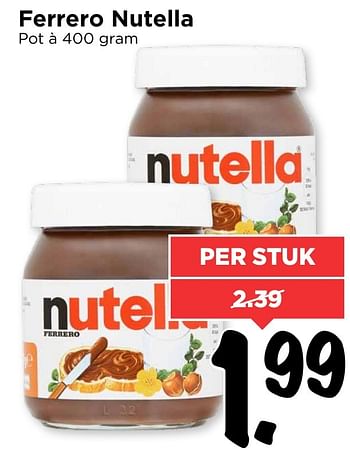 Aanbiedingen Ferrero nutella - Ferrero - Geldig van 13/11/2016 tot 19/11/2016 bij Vomar