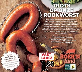 Aanbiedingen Trots op onze rookworst - Huismerk Vomar - Geldig van 13/11/2016 tot 19/11/2016 bij Vomar