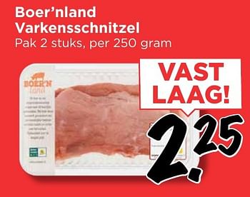 Aanbiedingen Boer`nland varkensschnitzel - Boer'n Land - Geldig van 13/11/2016 tot 19/11/2016 bij Vomar