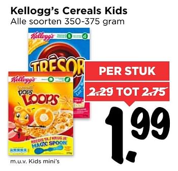 Aanbiedingen Kellogg`s cereals kids - Kellogg's - Geldig van 13/11/2016 tot 19/11/2016 bij Vomar