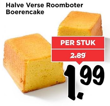Aanbiedingen Halve verse roomboter boerencake - Huismerk Vomar - Geldig van 13/11/2016 tot 19/11/2016 bij Vomar