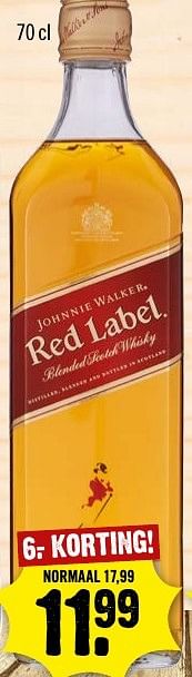 Aanbiedingen Red label - Johnnie Walker - Geldig van 13/11/2016 tot 19/11/2016 bij Dirk III