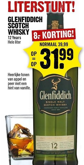 Aanbiedingen Glenfiddich scotch whisky - Glenfiddich - Geldig van 13/11/2016 tot 19/11/2016 bij Dirk III