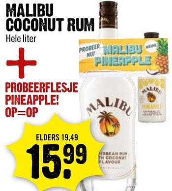 Aanbiedingen Malibu coconut rum - Malibu - Geldig van 13/11/2016 tot 19/11/2016 bij Dirk III