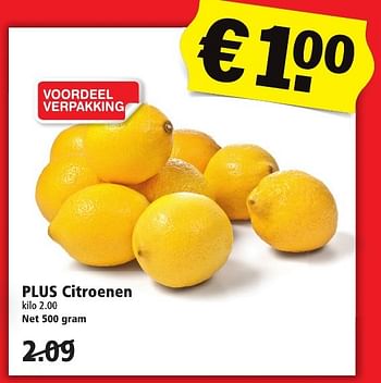 Aanbiedingen Plus citroenen - Huismerk - Plus - Geldig van 13/11/2016 tot 19/11/2016 bij Plus