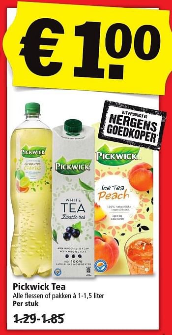 Aanbiedingen Pickwick tea - Pickwick - Geldig van 13/11/2016 tot 19/11/2016 bij Plus