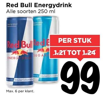 Aanbiedingen Red bull energydrink - Red Bull - Geldig van 13/11/2016 tot 19/11/2016 bij Vomar