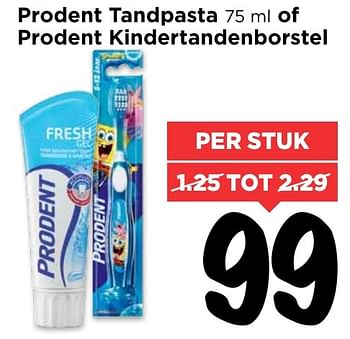 Aanbiedingen Prodent tandpasta of prodent kindertandenborstel - Prodent - Geldig van 13/11/2016 tot 19/11/2016 bij Vomar