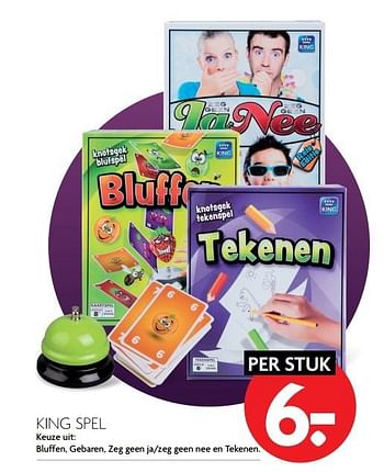 Aanbiedingen King spel - King - Geldig van 13/11/2016 tot 19/11/2016 bij Deka Markt