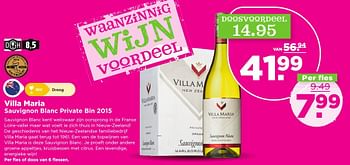 Aanbiedingen Villa maria sauvignon blanc private bin 2015 - Witte wijnen - Geldig van 13/11/2016 tot 19/11/2016 bij Plus