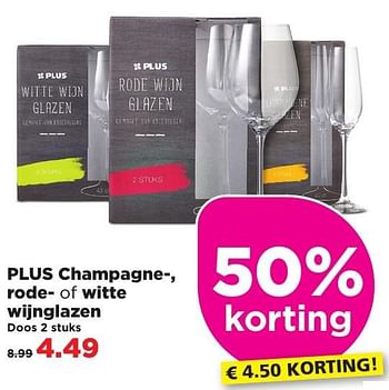 Aanbiedingen Plus champagne-, rode- of witte wijnglazen - Huismerk - Plus - Geldig van 13/11/2016 tot 19/11/2016 bij Plus