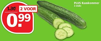 Aanbiedingen Plus komkommer - Huismerk - Plus - Geldig van 13/11/2016 tot 19/11/2016 bij Plus