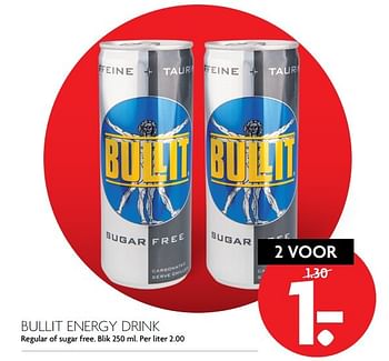 Aanbiedingen Bullit energy drink - Bullit - Geldig van 13/11/2016 tot 19/11/2016 bij Deka Markt