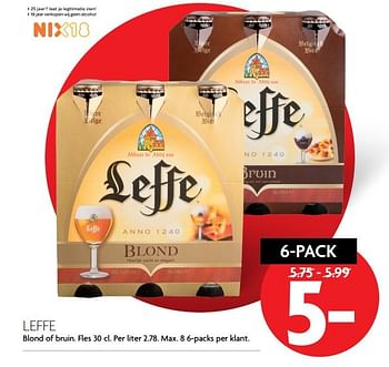 Aanbiedingen Leffe blond of bruin - Leffe - Geldig van 13/11/2016 tot 19/11/2016 bij Deka Markt
