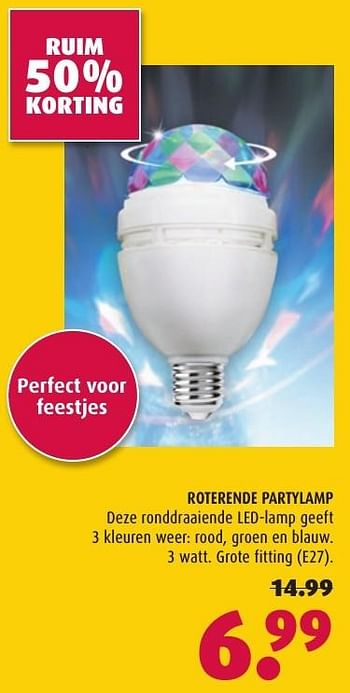 Aanbiedingen Roterende partylamp - Huismerk - Hubo  - Geldig van 13/11/2016 tot 27/11/2016 bij Hubo