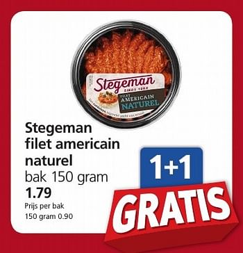 Aanbiedingen Stegeman filet americain naturel - Stegeman - Geldig van 13/11/2016 tot 20/11/2016 bij Jan Linders