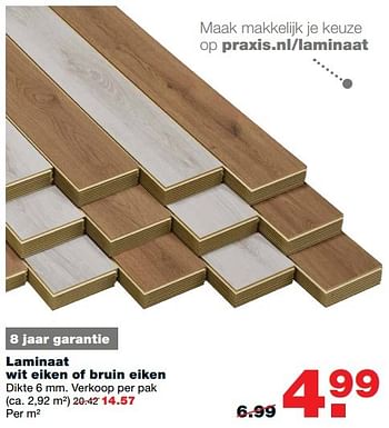 Aanbiedingen Laminaat wit eiken of bruin eiken - Huismerk - Praxis - Geldig van 13/11/2016 tot 20/11/2016 bij Praxis