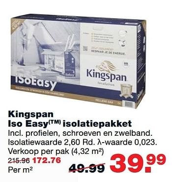 Aanbiedingen Kingspan iso easy isolatiepakket - Kingspan - Geldig van 13/11/2016 tot 20/11/2016 bij Praxis