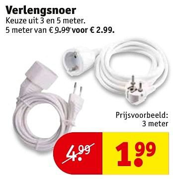 Aanbiedingen Verlengsnoer - Huismerk - Kruidvat - Geldig van 13/11/2016 tot 20/11/2016 bij Kruidvat