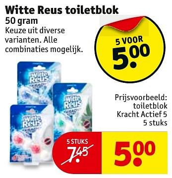 Aanbiedingen Toiletblok kracht actief 5 - Witte reus - Geldig van 13/11/2016 tot 20/11/2016 bij Kruidvat