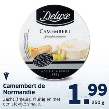 Aanbiedingen Camembert de normandie - Deluxe - Geldig van 14/11/2016 tot 20/11/2016 bij Lidl