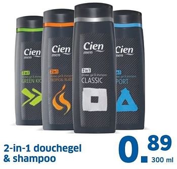 Aanbiedingen 2-in-1 douchegel + shampoo - Cien - Geldig van 14/11/2016 tot 20/11/2016 bij Lidl