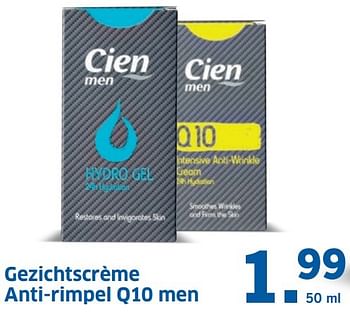 Aanbiedingen Gezichtscrème anti-rimpel q10 men - Cien - Geldig van 14/11/2016 tot 20/11/2016 bij Lidl