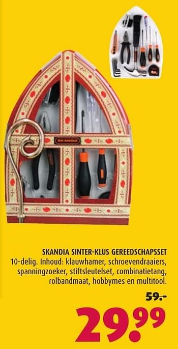Aanbiedingen Skandia sinter-klus gereedschapsset - Skandia - Geldig van 13/11/2016 tot 27/11/2016 bij Hubo