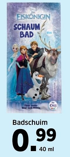 Aanbiedingen Badschuim - Disney  Frozen - Geldig van 14/11/2016 tot 20/11/2016 bij Lidl