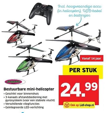 Aanbiedingen Bestuurbare mini helicopter - Jamara - Geldig van 21/11/2016 tot 23/11/2016 bij Lidl