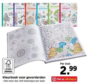 Aanbiedingen Kleurboek voor gevorderden - Huismerk - Lidl - Geldig van 21/11/2016 tot 23/11/2016 bij Lidl