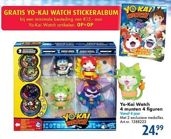 Aanbiedingen Yo-kai watch 4 munten 4 figuren - Yo-Kai  - Geldig van 26/09/2016 tot 07/12/2016 bij Bart Smit