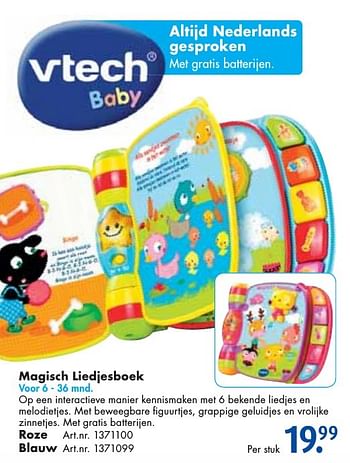 Aanbiedingen Magisch liedjesboek - Vtech - Geldig van 26/09/2016 tot 07/12/2016 bij Bart Smit