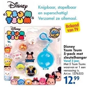 Aanbiedingen Disney tsum tsum 5-pack met sleutelhanger - Disney - Geldig van 26/09/2016 tot 07/12/2016 bij Bart Smit