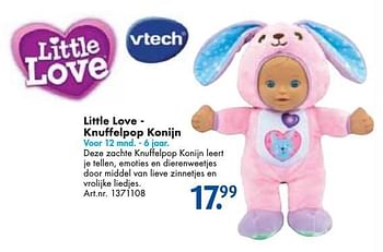 Aanbiedingen Little love - knuffelpop konijn - Little Love - Geldig van 26/09/2016 tot 07/12/2016 bij Bart Smit