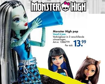 Aanbiedingen Monster high pop - Monster High - Geldig van 26/09/2016 tot 07/12/2016 bij Bart Smit