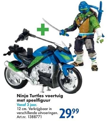 Aanbiedingen Ninja turtles voertuig met speelfiguur - Ninja Turtles - Geldig van 26/09/2016 tot 07/12/2016 bij Bart Smit