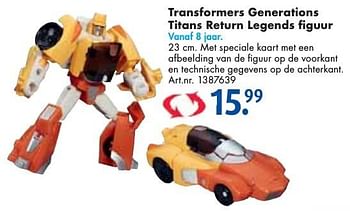 Aanbiedingen Transformers generations titans return legends figuur - Transformers - Geldig van 26/09/2016 tot 07/12/2016 bij Bart Smit