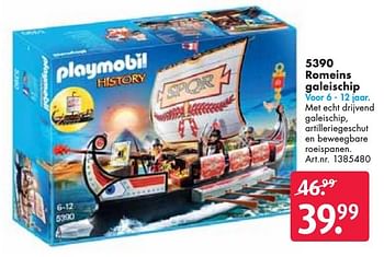 Aanbiedingen Romeins galeischip - Playmobil - Geldig van 26/09/2016 tot 07/12/2016 bij Bart Smit