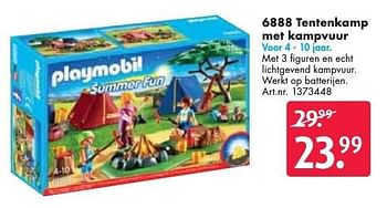 Aanbiedingen Tentenkamp met kampvuur - Playmobil - Geldig van 26/09/2016 tot 07/12/2016 bij Bart Smit