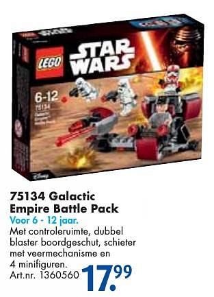 Aanbiedingen Galactic empire battle pack - Lego - Geldig van 26/09/2016 tot 07/12/2016 bij Bart Smit