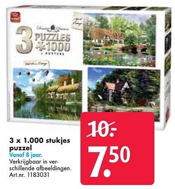 Aanbiedingen 3 x 1.000 stukjes puzzel - King - Geldig van 26/09/2016 tot 07/12/2016 bij Bart Smit